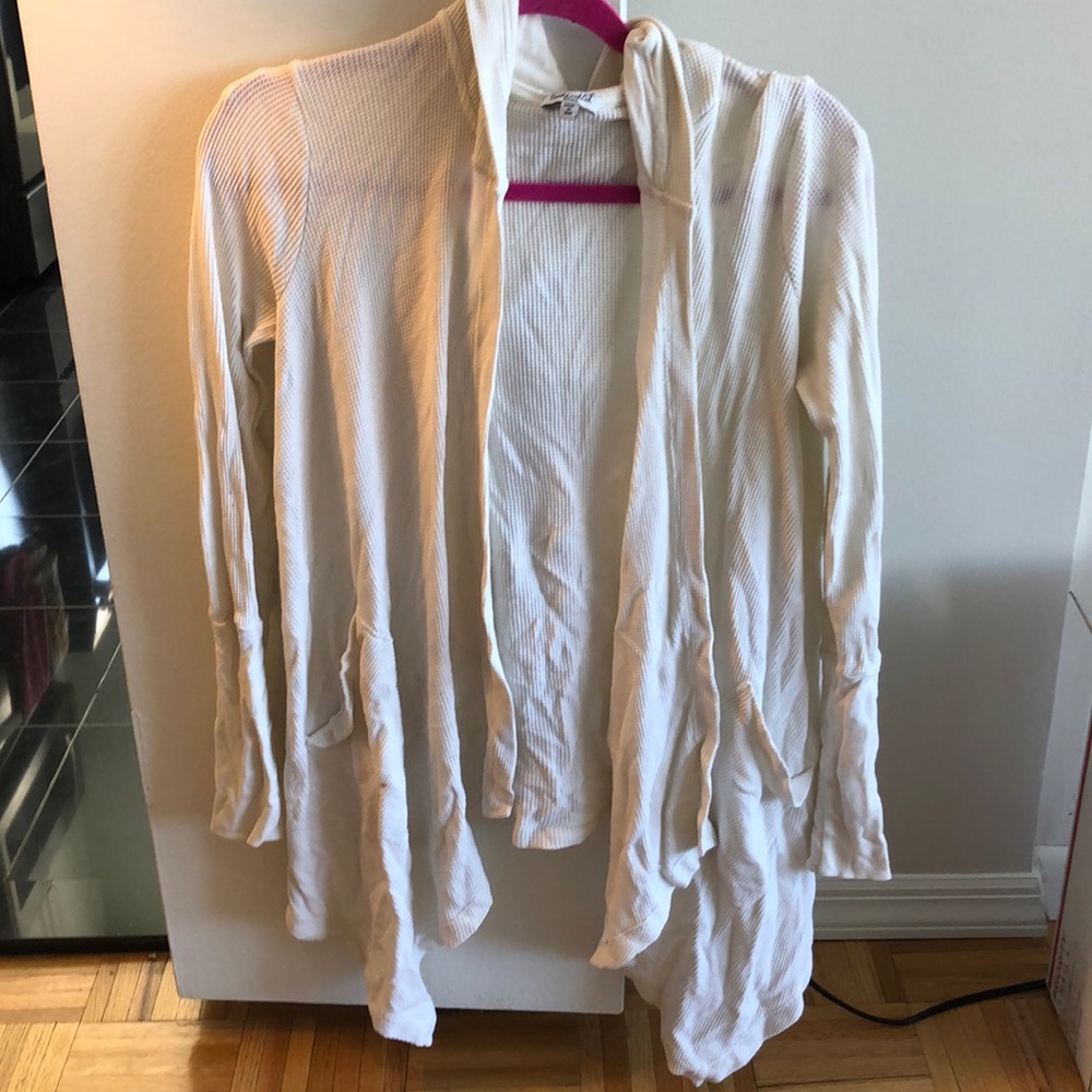 Splendid cream cardigan with hood